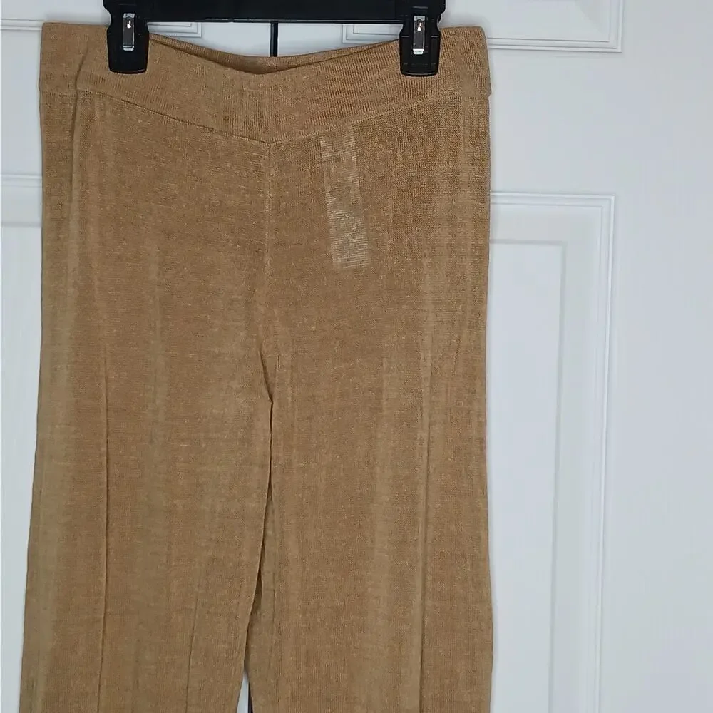 Zara Linen Semi-Sheer Knit Pants Size Medium